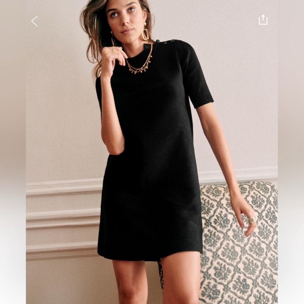 Sezane Bianca Black Dress XS